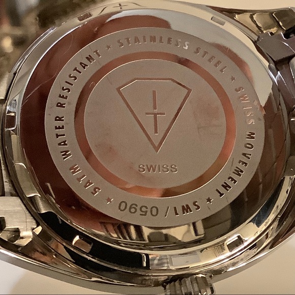 VTG 2009 Genuine Swiss ICETEK Watch Custom S.S band . Platinum/diamond spinner - Picture 3 of 16